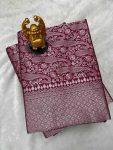 TRADITIONAL SOFT LICHI SILK WEAVING WORK SAREE WITH UNSTITCHED BLOUSE PARTY WEAR WHOLESALE PRICE ETHNIC GARMENT (4)