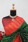 TRADITIONAL SOFT SILK COPPER ZARI WEAVING WORK SAREE WITH UNSTITCHED BLOUSE PARTY WEAR WHOLESALE PRICE ETHNIC GARMENT 4 (1)
