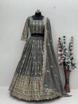 TRADITIONAL STAR GEORGETTE EMBROIDERY SEQUENCE WORK LEHENGA CHOLI WITH DUPATTA PARTY WEAR WHOLESALE PRICE ETHNIC GARMENT (3)