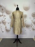 TRADITIONAL VISCOSE SILK EMBROIDERY SEQUENCE WORK MEN'S KURTA WITH PAYJAMA CHIKU