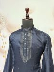 TRADITIONAL VISCOSE SILK EMBROIDERY SEQUENCE WORK MEN’S KURTA WITH PAYJAMA PARTY WEAR WHOLESALE PRICE ETHNIC GARMENT 2 (2)