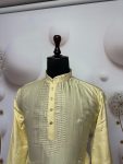 TRADITIONAL VISCOSE SILK EMBROIDERY SEQUENCE WORK MEN’S KURTA WITH PAYJAMA PARTY WEAR WHOLESALE PRICE ETHNIC GARMENT 4 (1)