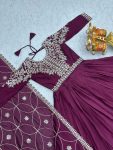 TRADTIONAL VICHITRA SILK SEQUENCE EMBROIDERY WORK GOWN WITH DUPATTA PARTY WEAR WHOLESALE PRICE ETHNIC GARMENT (7)