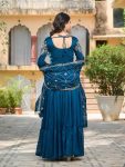 TRADTIONAL VICHITRA SILK SEQUENCE EMBROIDERY WORK GOWN WITH DUPATTA PARTY WEAR WHOLESALE PRICE ETHNIC GARMENT (4)