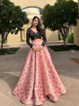TRENDING BANARASI DIGITAL PRINTED LEHENGA WITH CHOLI  PEACH