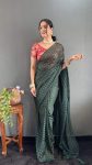 TRENDING CHIFFON KHADI PRINTED PLAIN SAREE WITH UNSTITCHED BLOUSE PARTY WEAR WHOLESALE PRICE ETHNIC GARMENT (15)