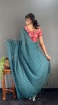 TRENDING CHIFFON KHADI PRINTED PLAIN SAREE WITH UNSTITCHED BLOUSE PARTY WEAR WHOLESALE PRICE ETHNIC GARMENT (4)
