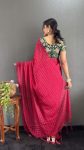 TRENDING CHIFFON KHADI PRINTED PLAIN SAREE WITH UNSTITCHED BLOUSE PARTY WEAR WHOLESALE PRICE ETHNIC GARMENT (7)
