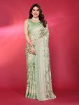 TRENDING CHIFFON PRINTED FOIL WORK SAREE WITH UNSTITCHED BLOUSE PARTY WEAR WHOLESALE PRICE ETHNIC GARMENT (1)