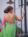 TRENDING CHIFFON SATIN LACE WORK SAREE WITH UNSTITCHED BLOUSE PARTY WEAR WHOLESALE PRICE ETHNIC GARMENT (2)