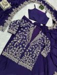 TRENDING CHINON EMBROIDERY BORDER WORK ONE MINUTE SAREE STITCHED BLOUSE WITH KOTI PARTY WEAR WHOLESALE PRICE ETHNIC GARMENT (3)