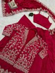TRENDING CHINON EMBROIDERY BORDER WORK ONE MINUTE SAREE STITCHED BLOUSE WITH KOTI PARTY WEAR WHOLESALE PRICE ETHNIC GARMENT (6)