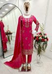 TRENDING CHINON SEQUENCE EMBROIDERY WORK TOP BOTTOM WITH DUPATTA PARTY WEAR WHOLESALE PRICE ETHNIC GARMENT (3)