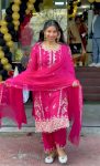 TRENDING CHINON SEQUENCE EMBROIDERY WORK TOP BOTTOM WITH DUPATTA PARTY WEAR WHOLESALE PRICE ETHNIC GARMENT (3)