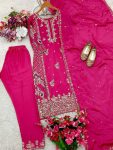 TRENDING CHINON SEQUENCE EMBROIDERY WORK TOP BOTTOM WITH DUPATTA PARTY WEAR WHOLESALE PRICE ETHNIC GARMENT (3)