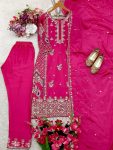 TRENDING CHINON SEQUENCE EMBROIDERY WORK TOP BOTTOM WITH DUPATTA PARTY WEAR WHOLESALE PRICE ETHNIC GARMENT (3)