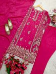 TRENDING CHINON SEQUENCE EMBROIDERY WORK TOP BOTTOM WITH DUPATTA PARTY WEAR WHOLESALE PRICE ETHNIC GARMENT (3)