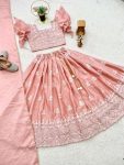 TRENDING CHINON SILK EMBROIDERY WORK KID’S LEHENGA CHOLI WITH DUPATTA PARTY WEAR WHOLESALE PRICE ETHNIC GARMENT (4)