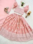 TRENDING CHINON SILK EMBROIDERY WORK KID’S LEHENGA CHOLI WITH DUPATTA PARTY WEAR WHOLESALE PRICE ETHNIC GARMENT (4)