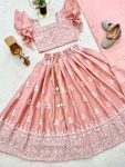 TRENDING CHINON SILK EMBROIDERY WORK KID’S LEHENGA CHOLI WITH DUPATTA PARTY WEAR WHOLESALE PRICE ETHNIC GARMENT (4)