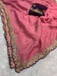 TRENDING CHRUNCHY CRUSH EMBROIDERY SEQUENCE ZARI WORK SAREE WITH UNSTITCHED BLOUSE PARTY WEAR WHOLESALE PRICE ETHNIC GARMENT (11)