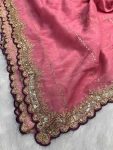 TRENDING CHRUNCHY CRUSH EMBROIDERY SEQUENCE ZARI WORK SAREE WITH UNSTITCHED BLOUSE PARTY WEAR WHOLESALE PRICE ETHNIC GARMENT (11)