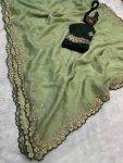 TRENDING CHRUNCHY CRUSH EMBROIDERY SEQUENCE ZARI WORK SAREE WITH UNSTITCHED BLOUSE PARTY WEAR WHOLESALE PRICE ETHNIC GARMENT (3)