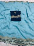 TRENDING CHRUNCHY CRUSH EMBROIDERY SEQUENCE ZARI WORK SAREE WITH UNSTITCHED BLOUSE PARTY WEAR WHOLESALE PRICE ETHNIC GARMENT (7)