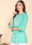 TRENDING COTTON PRINTED EMBROIDERY WORK ONLY SHORT KURTI PARTY WEAR WHOLESALE PRICE ETHNIC GARMENT (17)