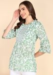 TRENDING COTTON PRINTED EMBROIDERY WORK ONLY SHORT KURTI PARTY WEAR WHOLESALE PRICE ETHNIC GARMENT (19)
