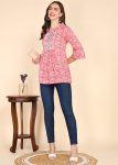 TRENDING COTTON PRINTED EMBROIDERY WORK ONLY SHORT KURTI PARTY WEAR WHOLESALE PRICE ETHNIC GARMENT (23)