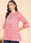 TRENDING COTTON PRINTED EMBROIDERY WORK ONLY SHORT KURTI PARTY WEAR WHOLESALE PRICE ETHNIC GARMENT (23)