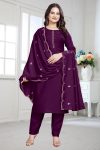TRENDING COTTON SILK HAND EMBROIDERY WITH MOTI LACE WORK TOP BOTTOM WITH DUPATTA FESTIVE WEAR WHOLESALE PRICE ETHNIC GARMENT (18)
