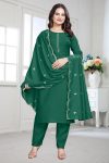 TRENDING COTTON SILK HAND EMBROIDERY WITH MOTI LACE WORK TOP BOTTOM WITH DUPATTA FESTIVE WEAR WHOLESALE PRICE ETHNIC GARMENT (23)