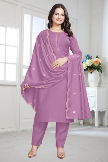 TRENDING COTTON SILK HAND EMBROIDERY WITH MOTI LACE WORK TOP BOTTOM WITH DUPATTA BABY PINK