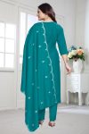TRENDING COTTON SILK HAND EMBROIDERY WITH MOTI LACE WORK TOP BOTTOM WITH DUPATTA FESTIVE WEAR WHOLESALE PRICE ETHNIC GARMENT (5)