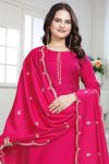 TRENDING COTTON SILK HAND EMBROIDERY WITH MOTI LACE WORK TOP BOTTOM WITH DUPATTA FESTIVE WEAR WHOLESALE PRICE ETHNIC GARMENT (10)