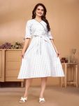 TRENDING COTTON WEAVING WORK ONLY ONE PIECE WHITE