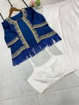 TRENDING CRAPE SILKEMBROIDERY MOTI LACE WORK STITCHED BLOUSE SKIRT WITH KOTI PARTY WEAR WHOLESALE PRICE ETHNIC GARMENT (4)