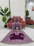 TRENDING CRUNCHY SILK EMBROIDREY SEQUENCE WORK SAREE WITH UNSTITCHED BLOUSE FESTIVE WEAR WHOLESALE PRICE ETHNIC GARMENT (3)