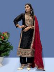 TRENDING FENDY SILK EMBROIDERY CODING SEQUENCE WORK TOP BOTTOM WITH DUPATTA PARTY WEAR WHOLESALE PRICE ETHNIC GARMENT (10)