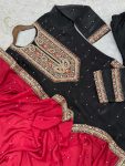 TRENDING FENDY SILK EMBROIDERY CODING SEQUENCE WORK TOP BOTTOM WITH DUPATTA PARTY WEAR WHOLESALE PRICE ETHNIC GARMENT (10)