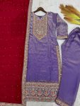 TRENDING FENDY SILK EMBROIDERY CODING SEQUENCE WORK TOP BOTTOM WITH DUPATTA PARTY WEAR WHOLESALE PRICE ETHNIC GARMENT (3)