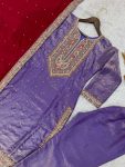 TRENDING FENDY SILK EMBROIDERY CODING SEQUENCE WORK TOP BOTTOM WITH DUPATTA PARTY WEAR WHOLESALE PRICE ETHNIC GARMENT (3)