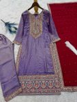 TRENDING FENDY SILK EMBROIDERY CODING SEQUENCE WORK TOP BOTTOM WITH DUPATTA PARTY WEAR WHOLESALE PRICE ETHNIC GARMENT (3)