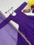 TRENDING GEORGETTE EMBROIDERY SEQUENCE WORK GOWN BOTTOM WITH DUPATTA PARTY WEAR WHOLESALE PRICE ETHNIC GARMENT (3)