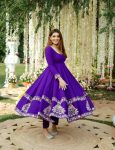 TRENDING GEORGETTE EMBROIDERY SEQUENCE WORK GOWN BOTTOM WITH DUPATTA PARTY WEAR WHOLESALE PRICE ETHNIC GARMENT (3)
