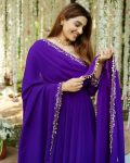 TRENDING GEORGETTE EMBROIDERY SEQUENCE WORK GOWN BOTTOM WITH DUPATTA PARTY WEAR WHOLESALE PRICE ETHNIC GARMENT (3)