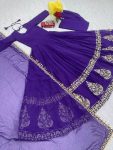 TRENDING GEORGETTE EMBROIDERY SEQUENCE WORK GOWN BOTTOM WITH DUPATTA PARTY WEAR WHOLESALE PRICE ETHNIC GARMENT (3)