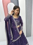 TRENDING GEORGETTE EMBROIDERY SEQUENCE WORK LEHENGA CHOLI WITH DUPATTA FESTIVE WEAR WHOLESALE PRICE ETHNIC GARMENT (2)